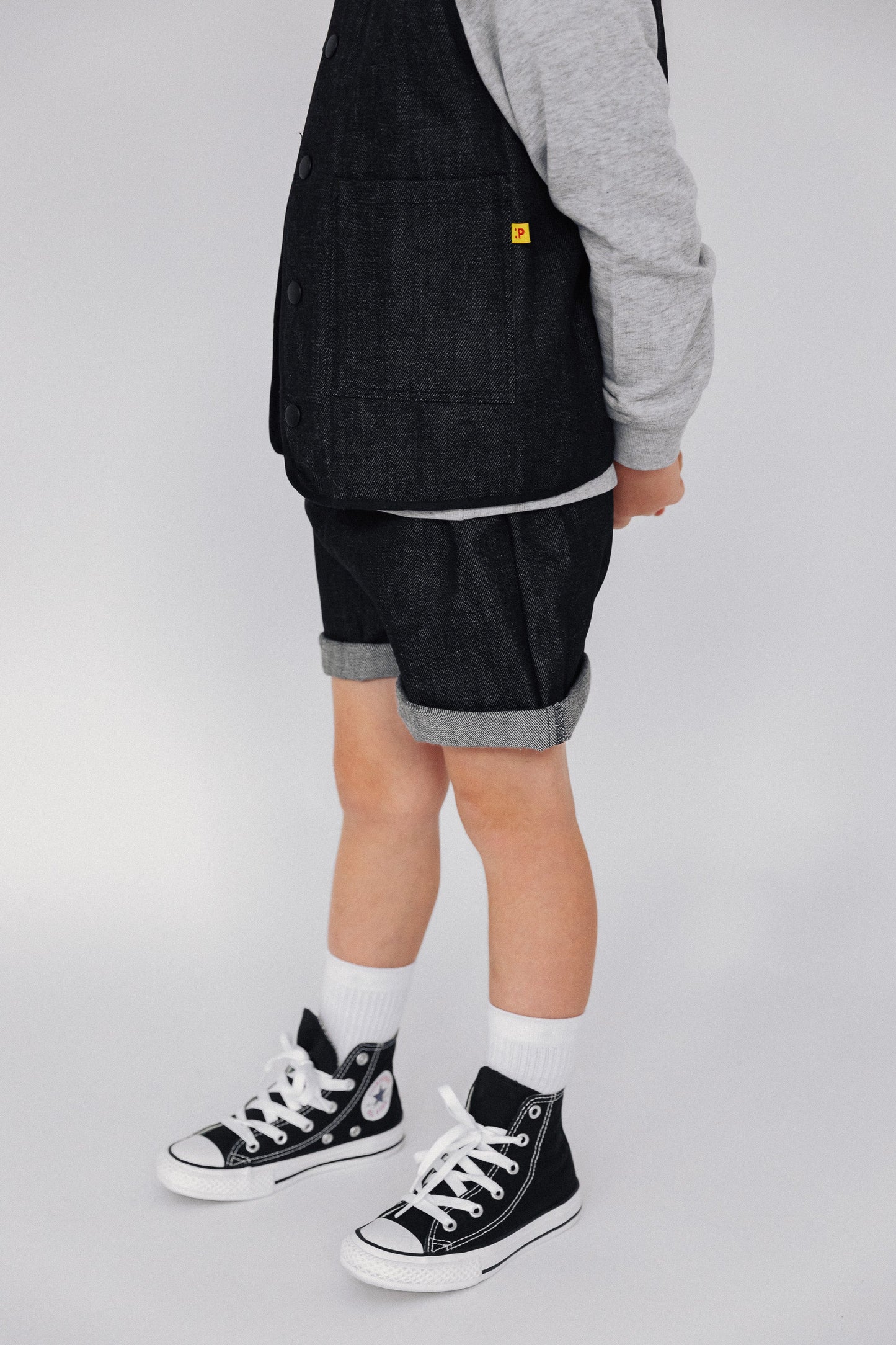 P Denim Kids Denim Shorts - Charcoal