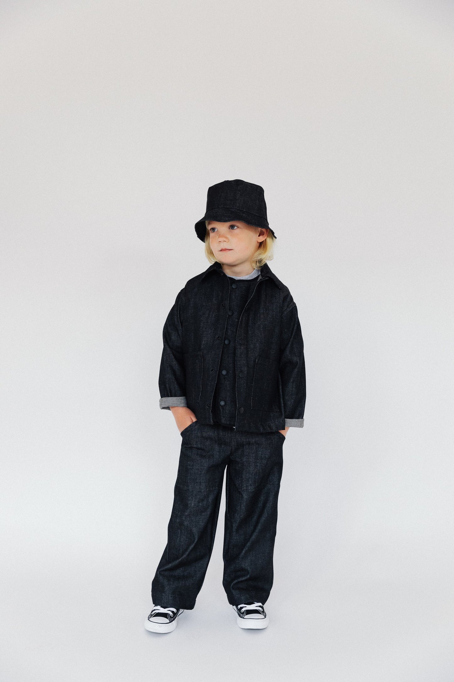 P Denim Kids Wide Jeans - Charcoal