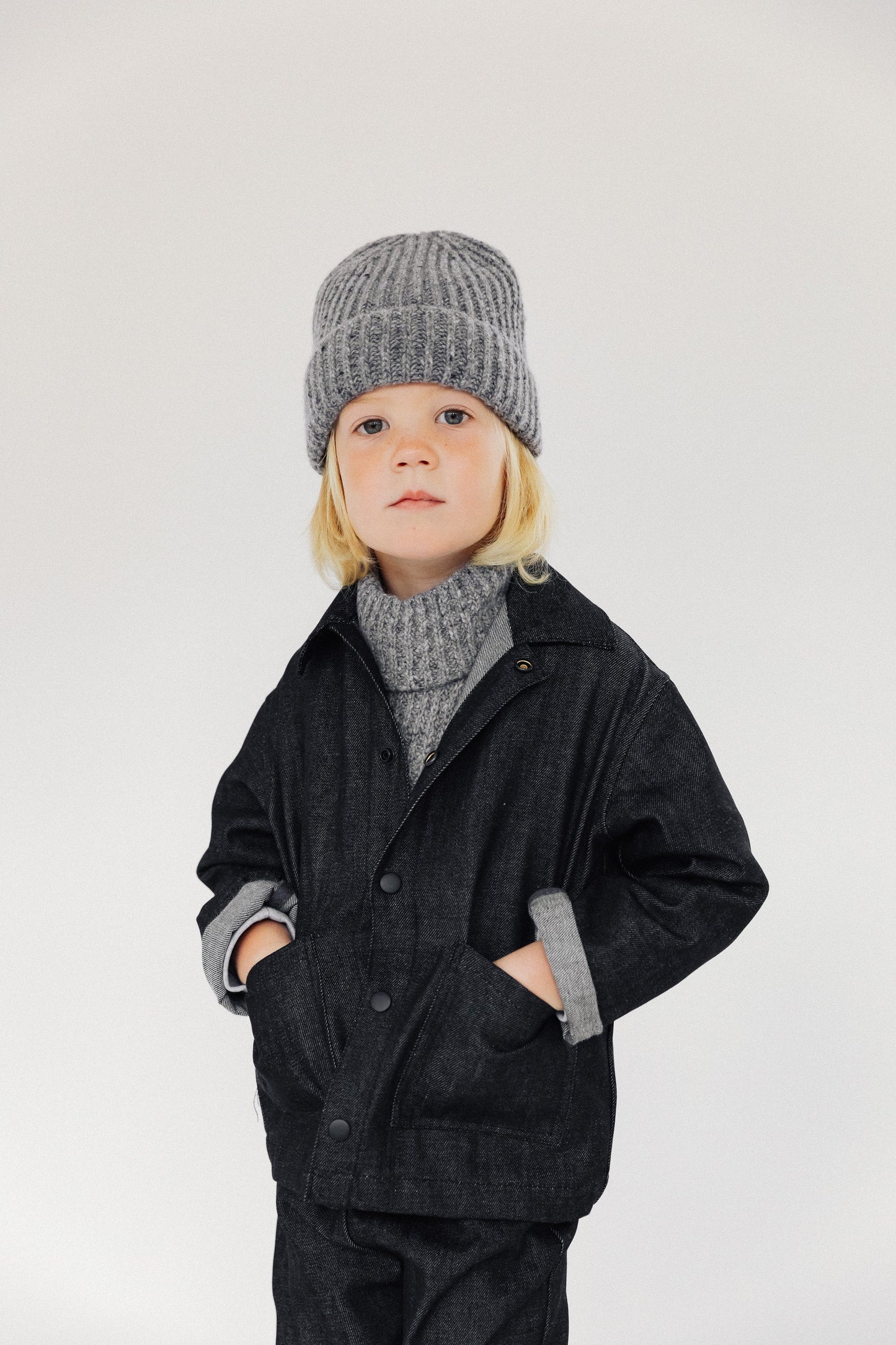 P Denim Kids Jacket - Charcoal