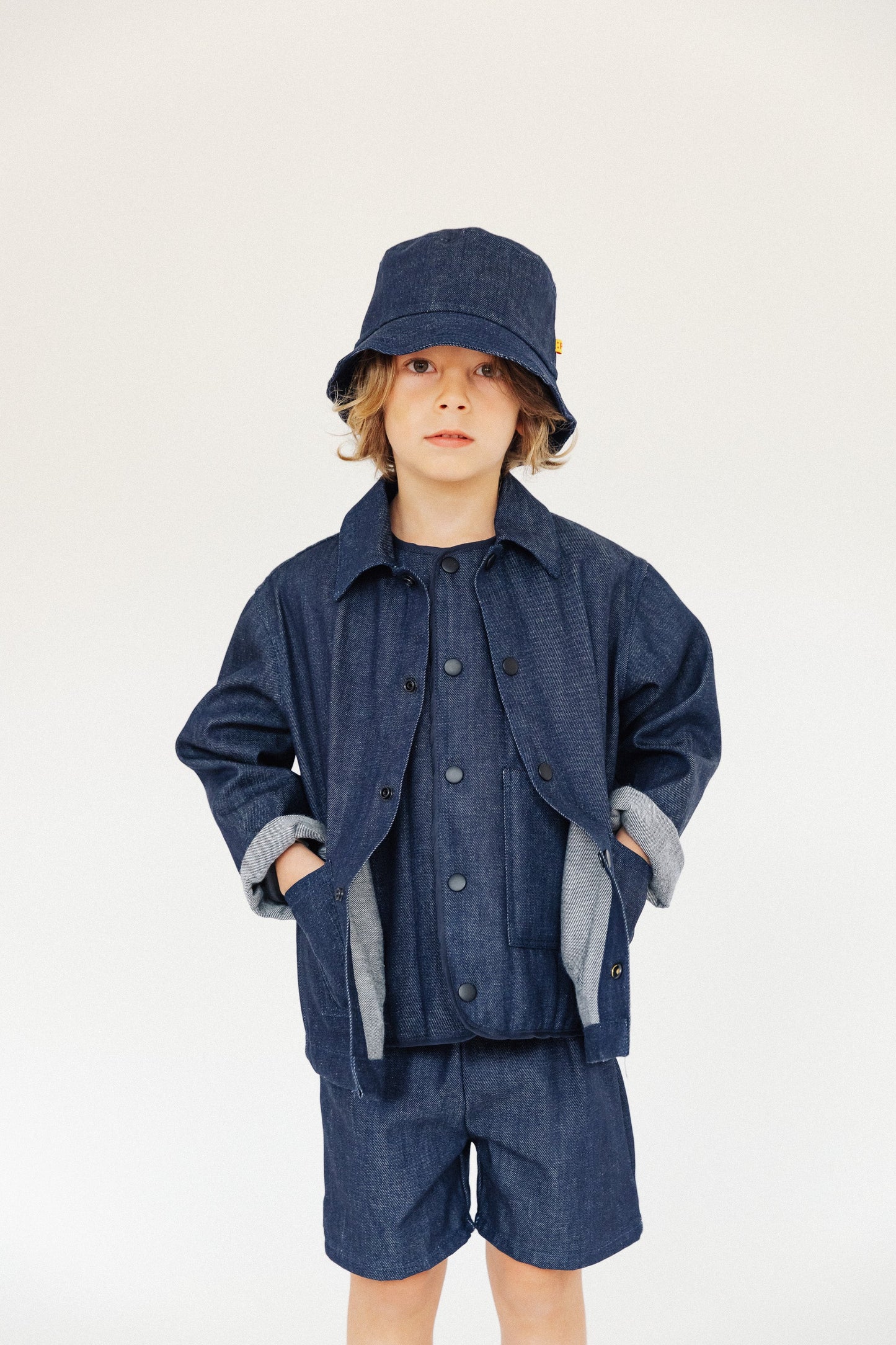 P Denim Kids Jacket - Indigo