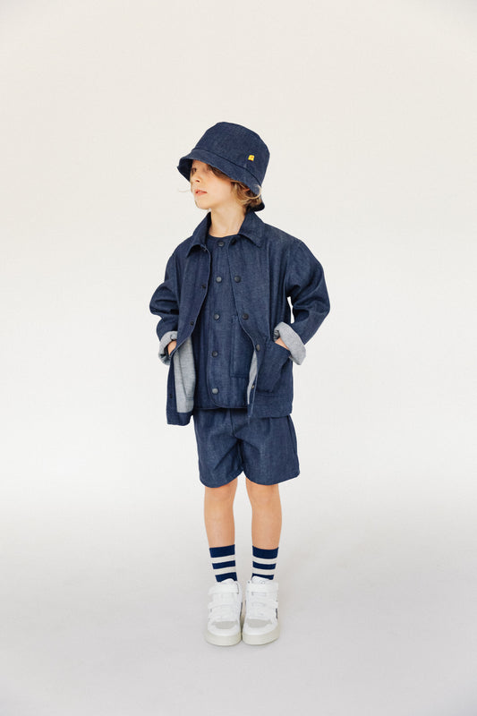 P Denim Kids Denim Shorts - Indigo (BCI COTTON)