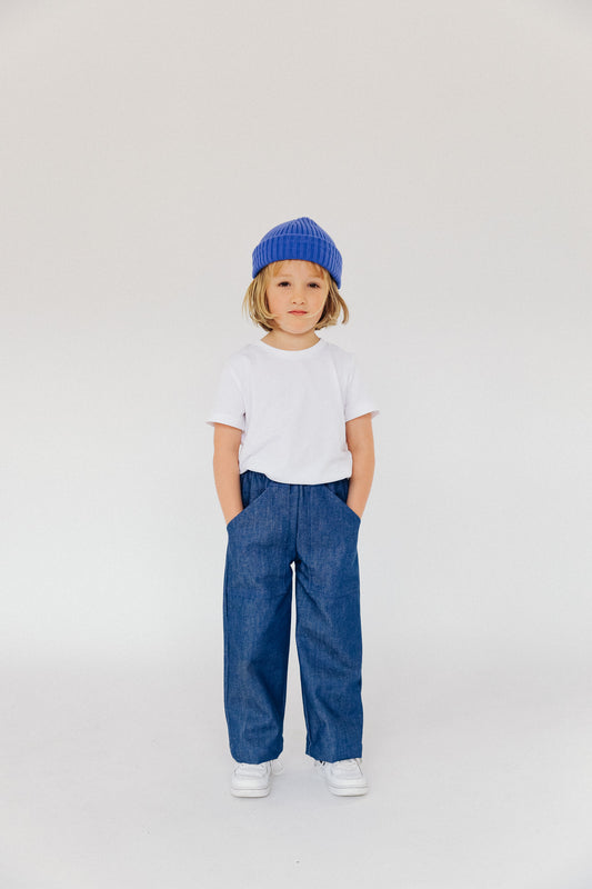 P Denim Kids Wide Jeans - Blue